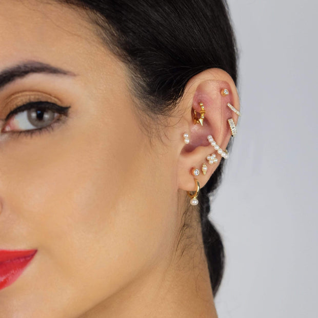 Saffy Jewels Earrings Double Pearl Stud Earring Yellow EGP01503030_1