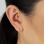 Saffy Jewels Earrings Pave Huggie Hoop Earring