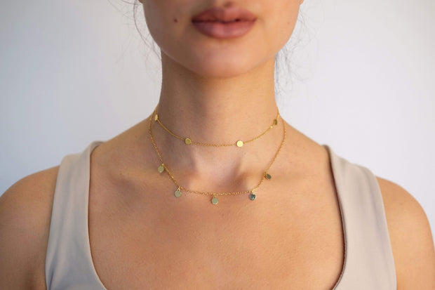 Saffy Jewels Necklaces Disco Disc Choker Necklace