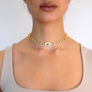 Saffy Jewels Necklaces Ooogee Link Necklace Green / 14" WGG08260