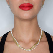 Saffy Jewels Necklaces Pearl Necklace Silver / 15" NWP031010704_1