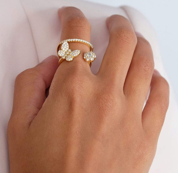 Saffy Jewels Rings Butterfly Double Band