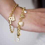 Saffy Jewels Bracelets Heart Charm Bracelet Yellow / 7"