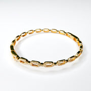 Saffy Jewels Bracelets Pave CZ Link Bangle Yellow BGW01680