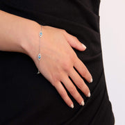 Saffy Jewels Bracelets Roni Evil Eye Bracelet White / Turquoise / 7" BMG01700500_6
