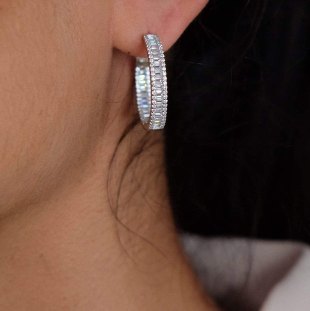 Saffy Jewels Earrings Baguette Hoops