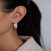 Saffy Jewels Earrings Baguette Hoops White / 25mm EGW03402070_2