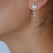 Saffy Jewels Earrings Butterfly Chain Studs Yellow EGW1405030_1