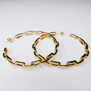Saffy Jewels Earrings Chain Link Hoops Earring Yellow EGN08110