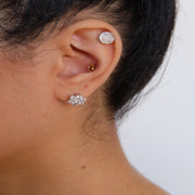 Saffy Jewels Earrings CZ Flower Stud Earring Silver ESC01603004_1