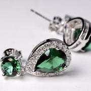 Saffy Jewels Earrings Droplet Colorful CZ Stones Earring Emerald EPG070120