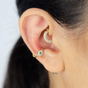 Saffy Jewels Earrings Evil Eye Cuff Earring Yellow / Emerald EGS013040_2