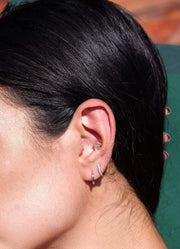Saffy Jewels Earrings Huggie CZ hoops earring White / Petite EGW05120_4_2