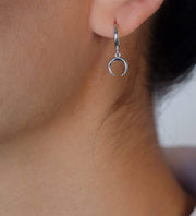Saffy Jewels Earrings Huggie with Half Moon Charm
