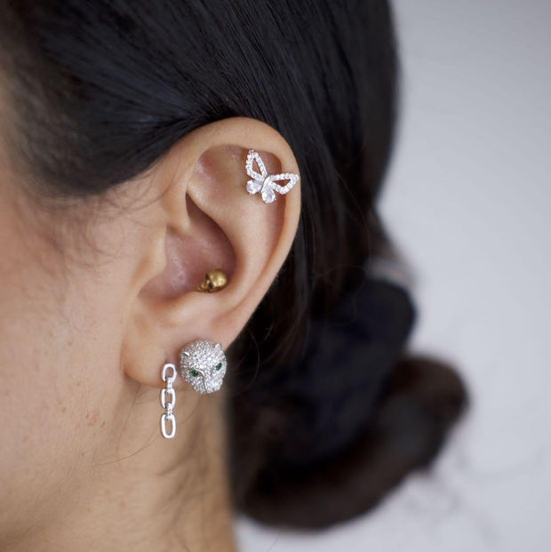 Saffy Jewels Earrings Little Butterfly Studs Earring White EPW005110