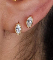 Saffy Jewels Earrings Marquis Scalloped Studs