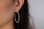 Saffy Jewels Earrings Pave Chain Link Hoop White EGW080090_2
