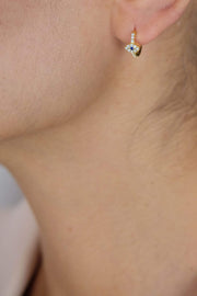 Saffy Jewels Earrings Pave Evil Eye Huggie