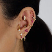 Saffy Jewels Earrings Pave Huggie Hoop Earring