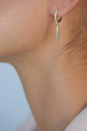 Saffy Jewels Earrings Pave Long Spike Huggie Yellow EGW024030500_1