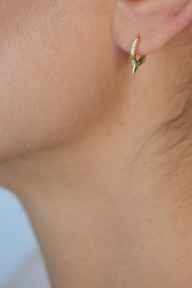 Saffy Jewels Earrings Pave Spike Huggies