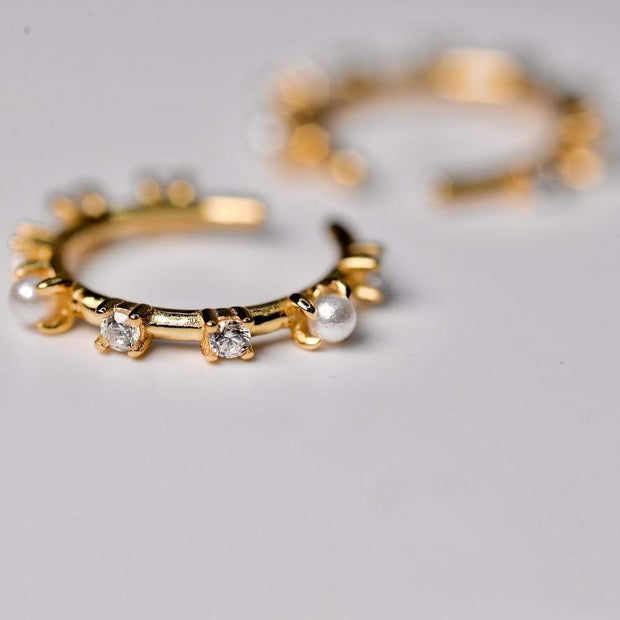 Saffy Jewels Earrings Pearl Cuff Earring Yellow EGPR0690