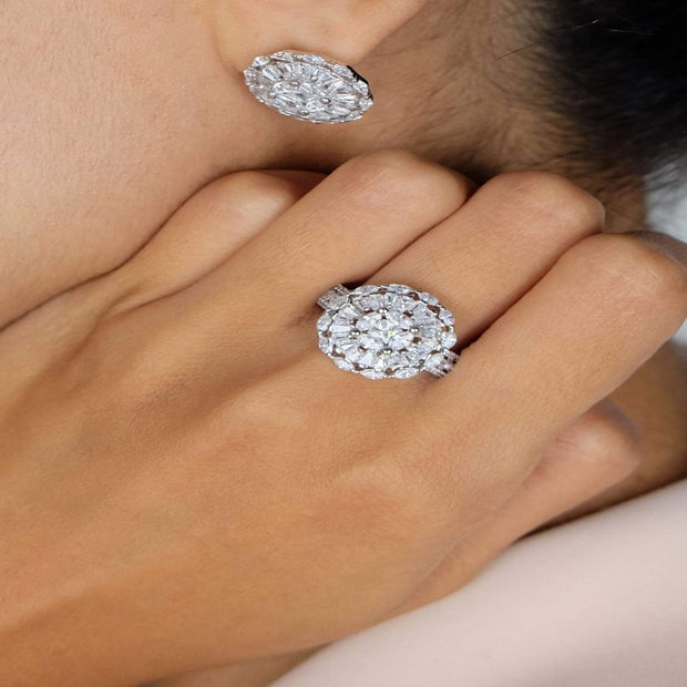 Saffy Jewels Gardenia Ring, Earring, Pendant Set