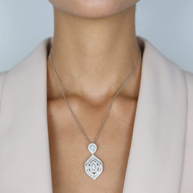 Saffy Jewels Necklaces Arabesque Pendant, Ring, Earring Set Silver / 7
