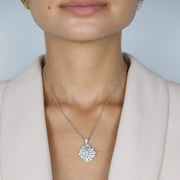 Saffy Jewels Necklaces Baguette Bouquet Pendant, Ring, Earring Set Silver / 8