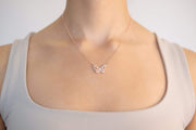 Saffy Jewels Necklaces Butterfly Pendant Necklace Rose / 16" NRGW010060