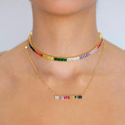 Saffy Jewels Necklaces Colorful Tennis Necklace Yellow / 12" NGM01650
