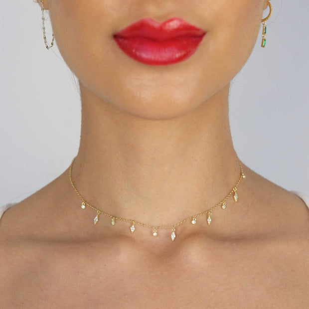 Saffy Jewels Necklaces Dot Hanging Choker Necklace Yellow NG02703040_1