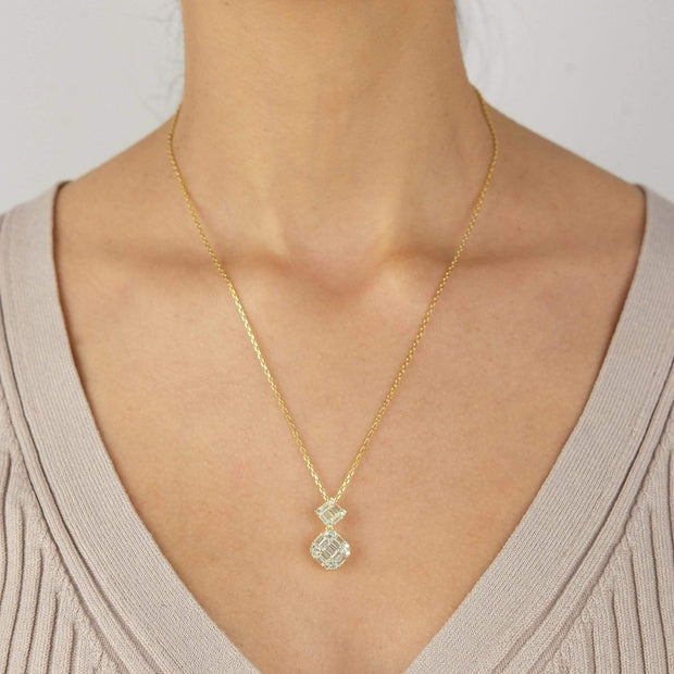 Saffy Jewels Necklaces Double Baguettes Pendant Yellow PGC03902040_1