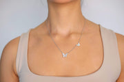 Saffy Jewels Necklaces Double Pave Butterfly Necklace White / 16" NWGW030150_1