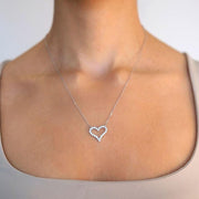 Saffy Jewels Necklaces Heart Pendant Necklace White / 18" NRW05120