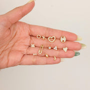 Saffy Jewels Necklaces Mini Moon Stud Earring