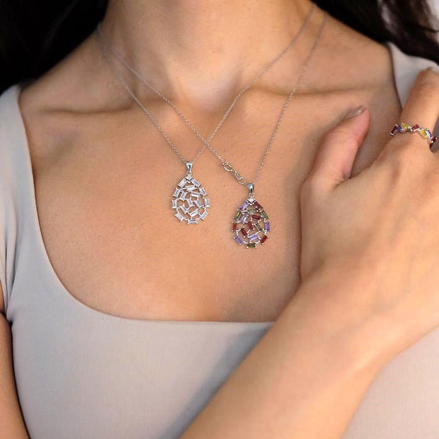 Saffy Jewels Necklaces Oval Baguette Stones Necklace