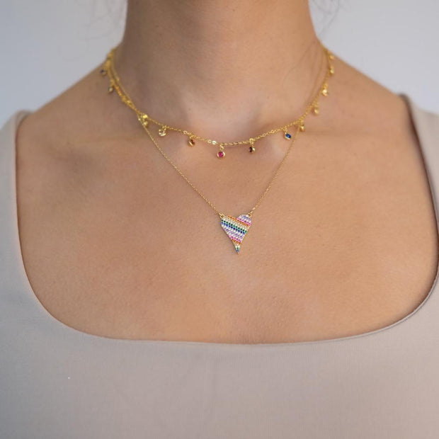Saffy Jewels Necklaces Pave Heart Pendant Necklace