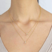 Saffy Jewels Necklaces Pave Initial Necklace Yellow / A NGW02403030_1