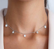 Saffy Jewels Necklaces Pave Square Charm Necklace