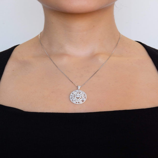 Saffy Jewels Necklaces Portrait Oval Pendant, Ring, Earring Set Silver PSC03503040_1