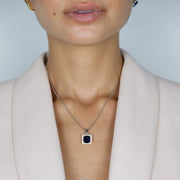 Saffy Jewels Necklaces Sapphire Pendant, Ring, Earring Set Silver / Sapphire