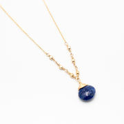 Saffy Jewels Necklaces Teardrop Briolette Pendant Necklace Yellow / Blue / 16" NGG0350104_1