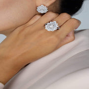 Saffy Jewels Pear Wreath Pendant, Ring, Earring Set Silver / 8