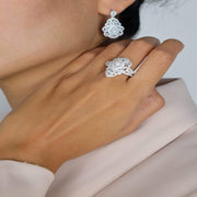 Saffy Jewels Princess Pendant, Ring, Earring Set Silver / 7