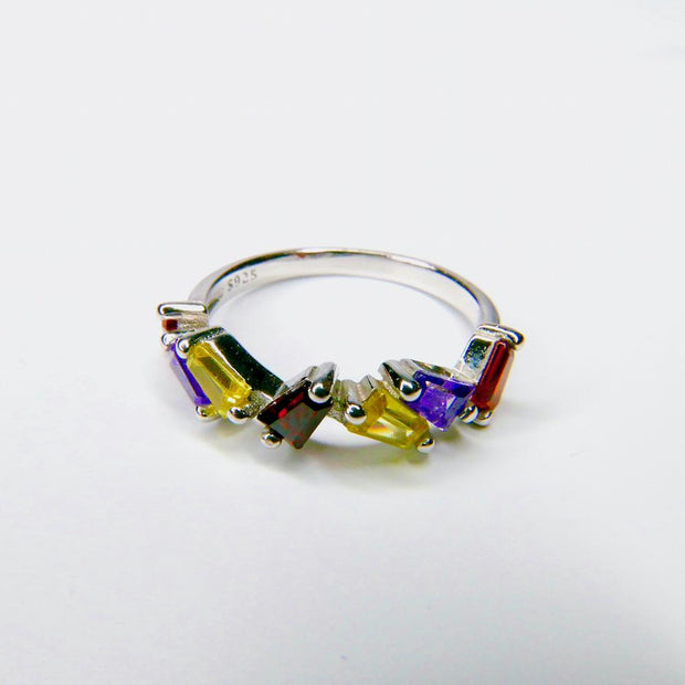 Saffy Jewels Rings Dainty Baguette Ring Colorful / 6 RRM03150_1
