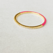 Saffy Jewels Rings Enamel Pave Thin Ring Yellow / Hot Pink / 6 RGE016030704_7